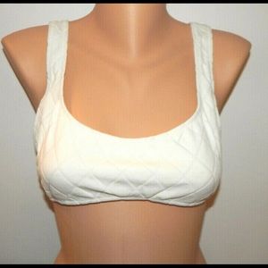 NWTS SOLID & STRIPED WHITE BIKINI TOP QUILT (XL)